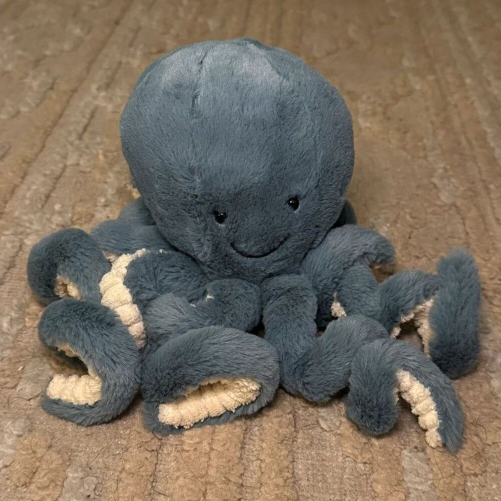 Jellycat Inky Octopus Small Retired Rare Plush Blue Gray 9”
